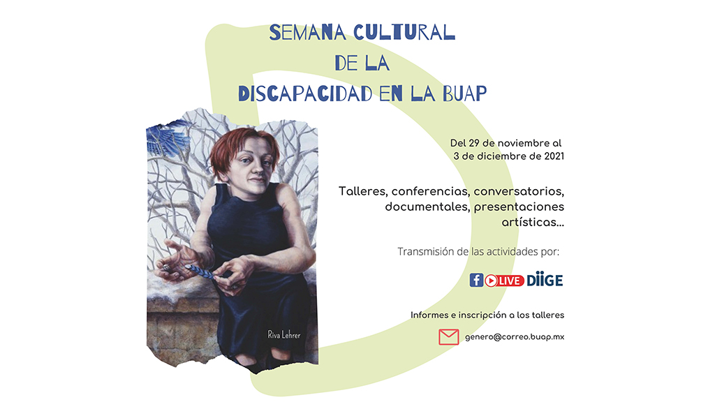Cartel de las Semana Cultural de la Discapacidad en la BUAP